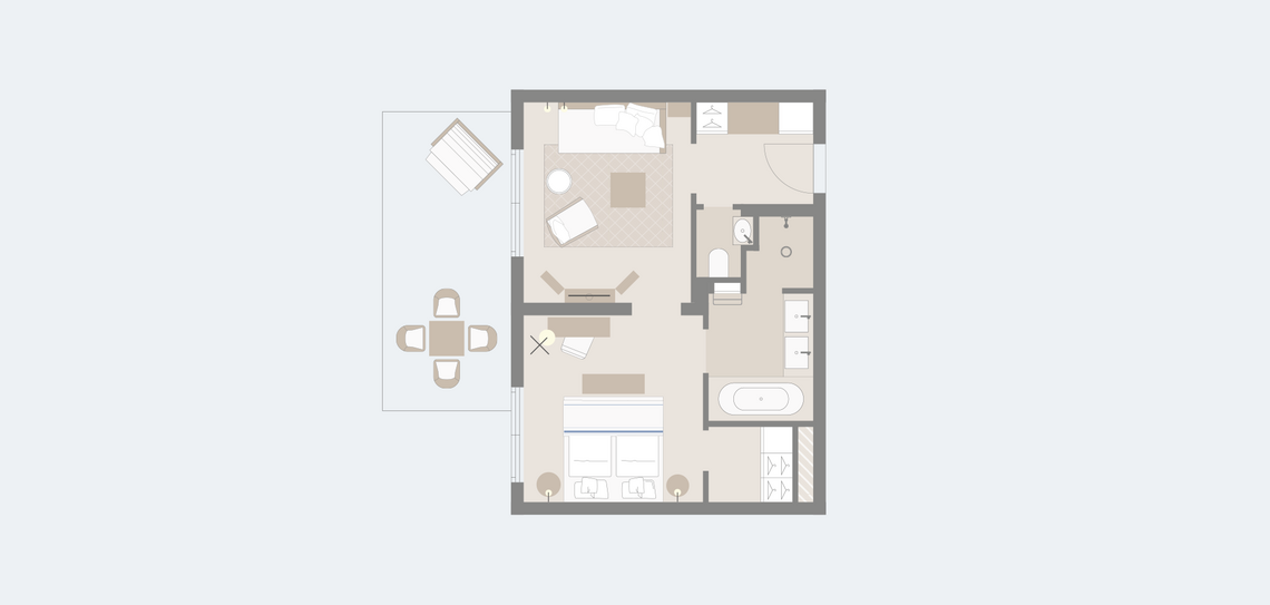 Groundplan Room 110 Deluxe Double Room