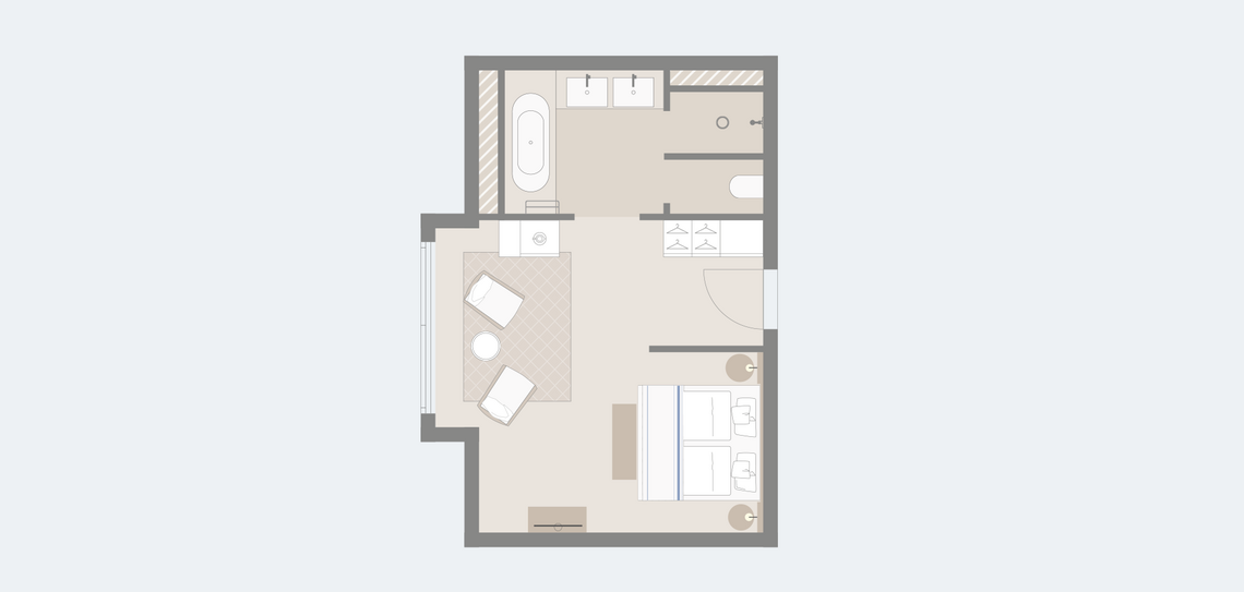 Groundplan Severin*s Double Room Superior 231