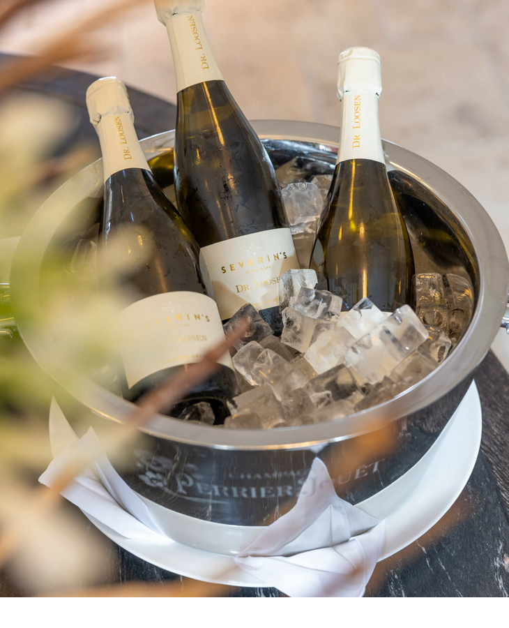 Sekt im Restaurant Hoog auf Sylt