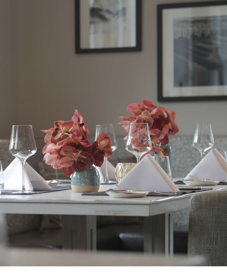 Place setting at Restaurant Hoog on Sylt