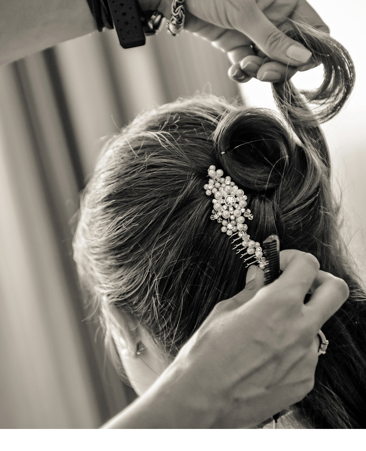 Frisur Styling einer Braut für die Hochzeit im Hotel Severin*s auf Sylt